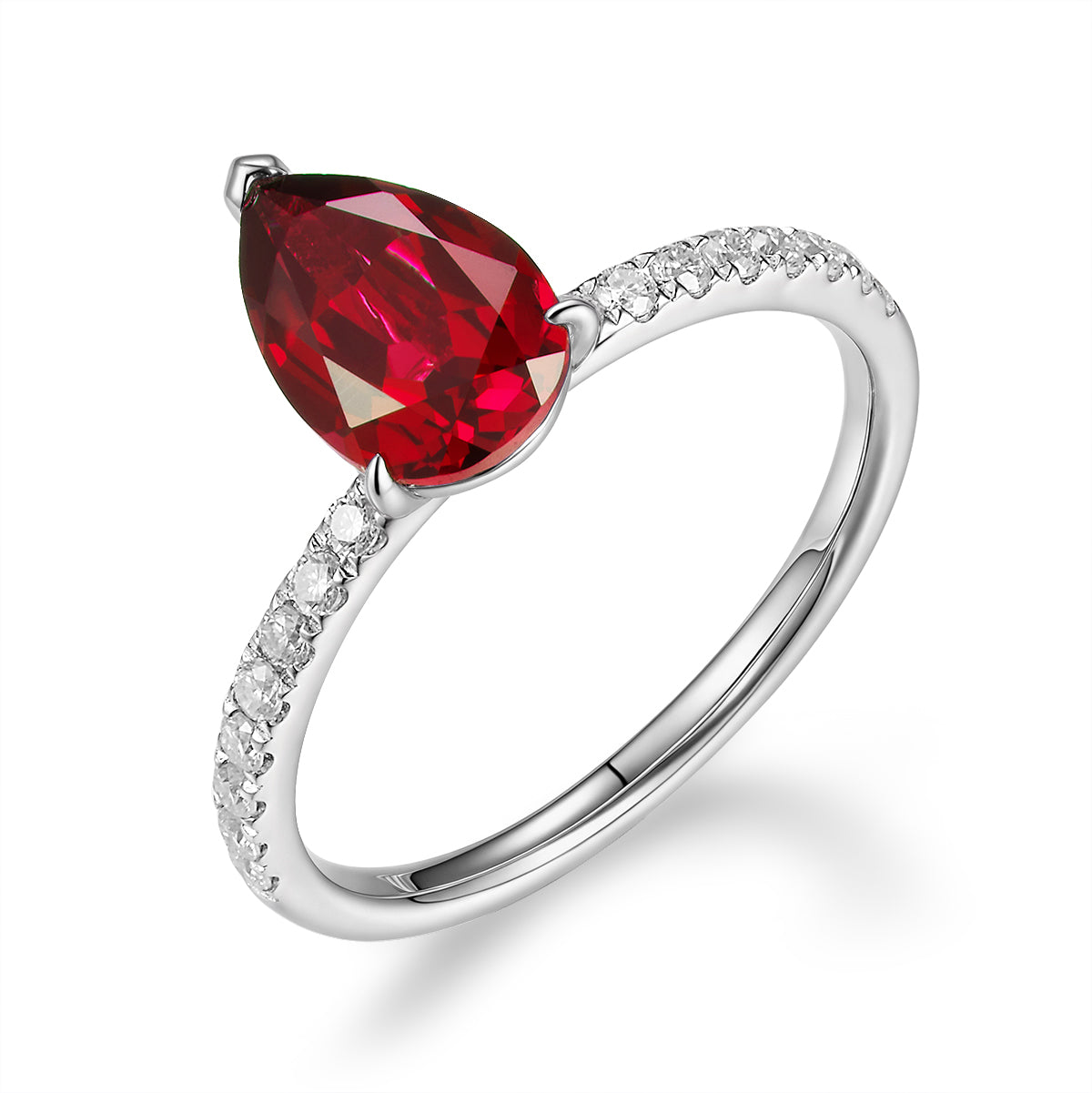 水滴形鑲寶石戒指 - D-Only