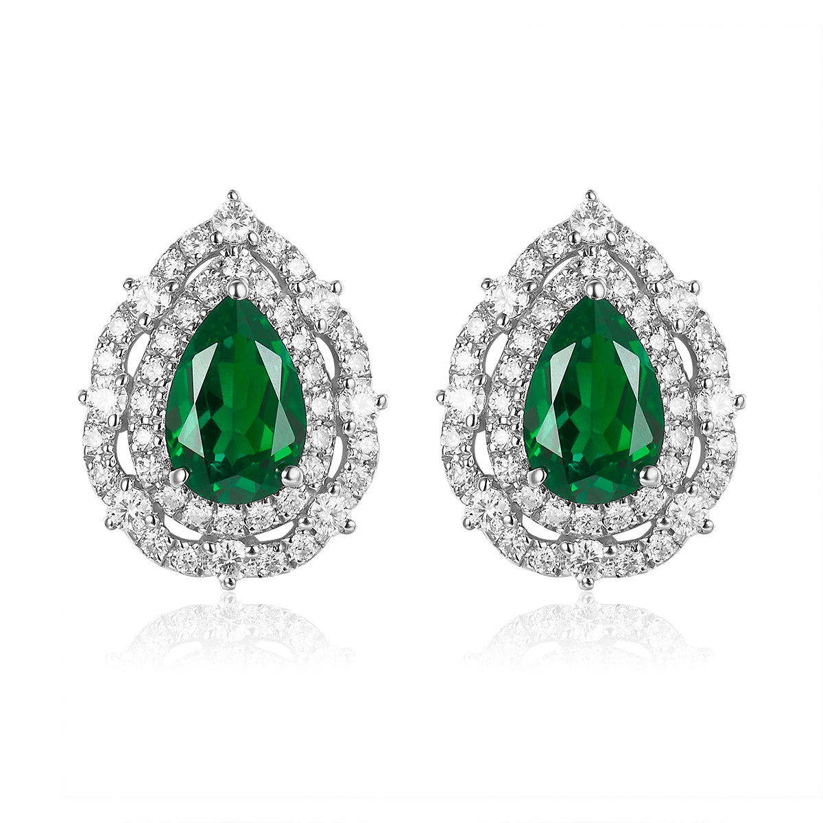 水滴兩環寶石耳環 - D-Only