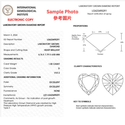 心形許願骨培育鑽石頸鏈 - D-Only