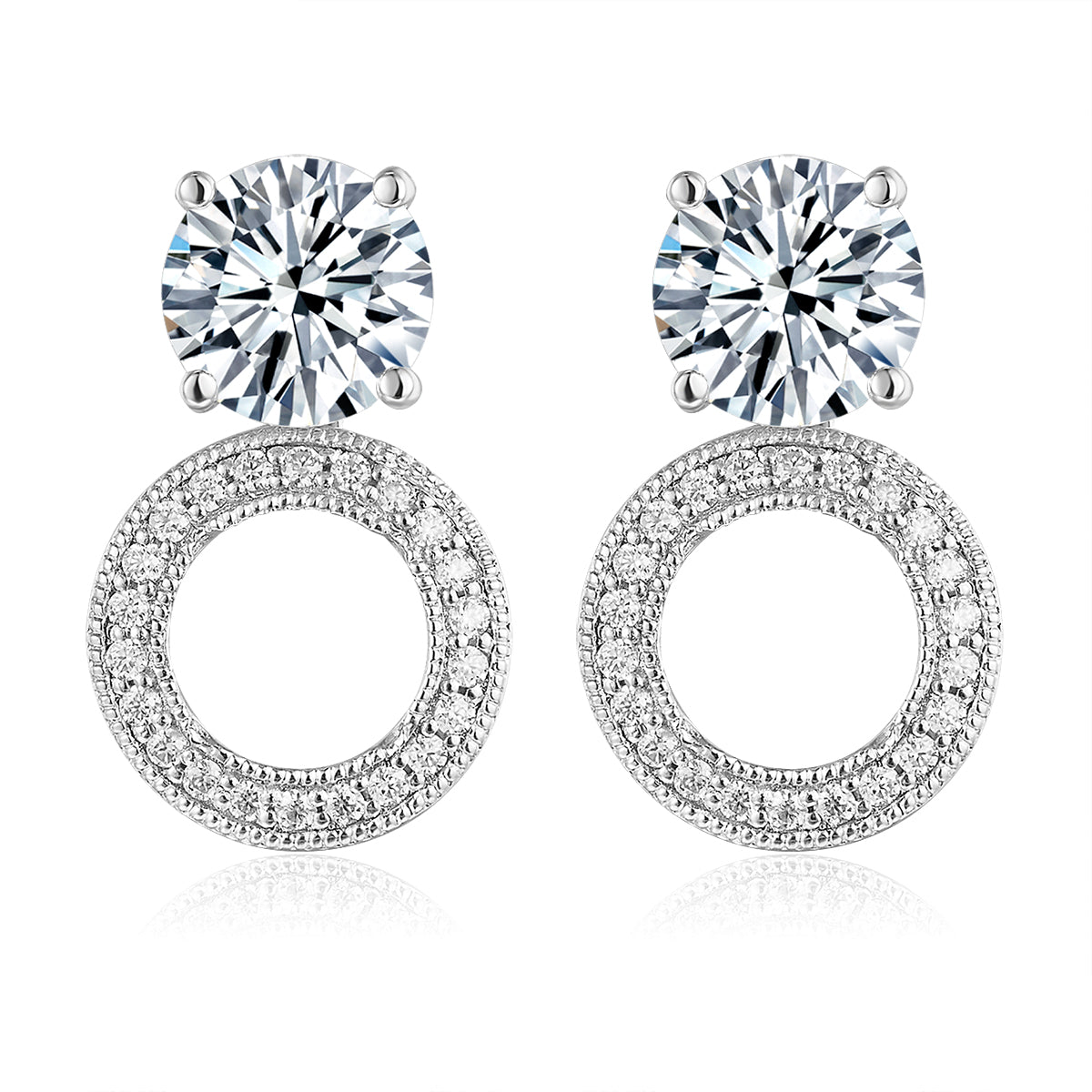 三戴復古光環培育鑽石耳環 - D-Only