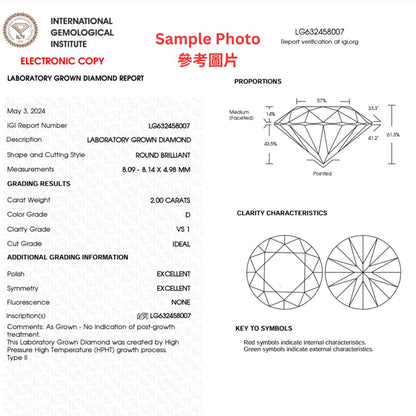 經典劍脊六爪培育鑽石戒指 - D-Only