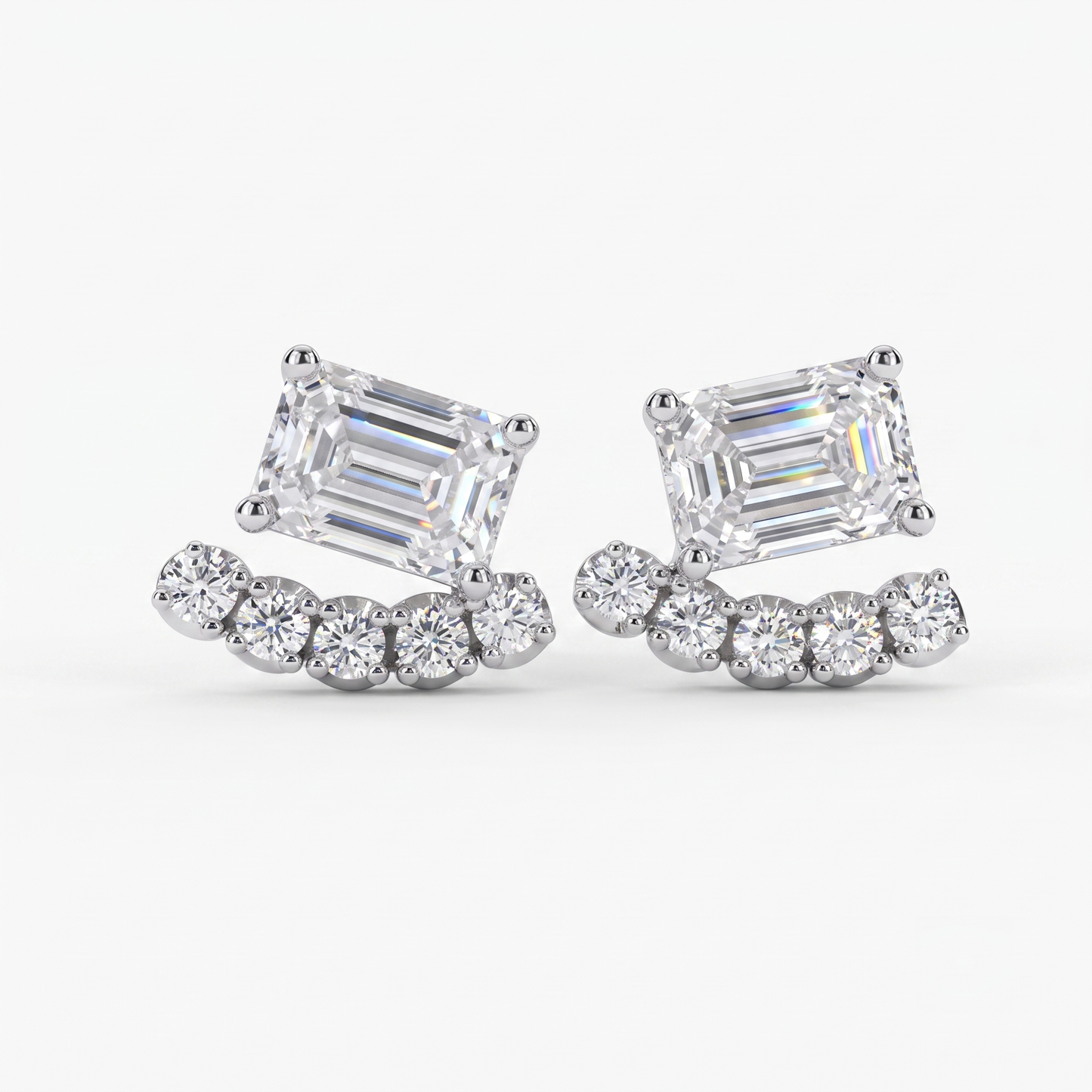 Emerald-cut 10+Love earrings