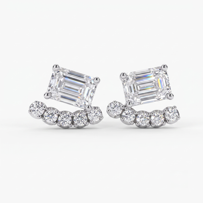 Emerald-cut 10+Love earrings
