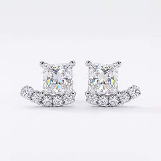Princess-cut 10+Love earrings