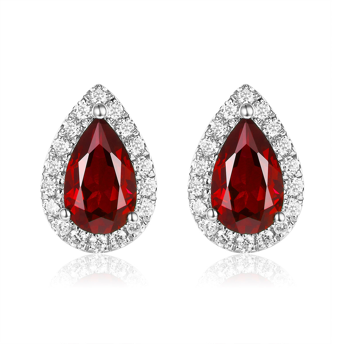 水滴形光環寶石耳環 - D-Only