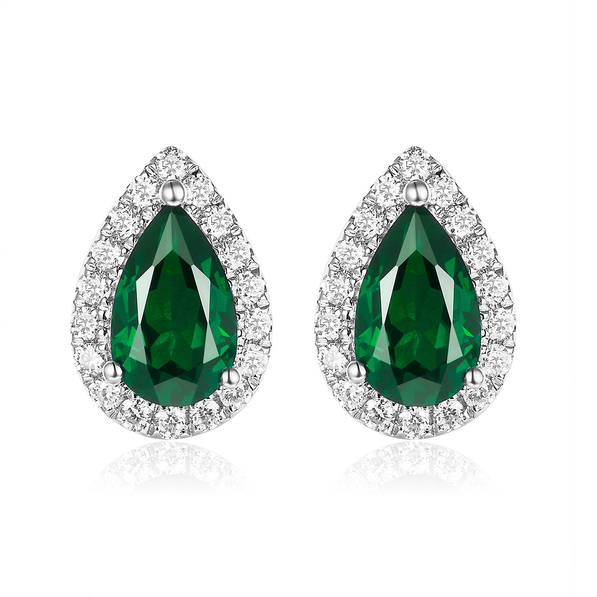 水滴形光環寶石耳環 - D-Only