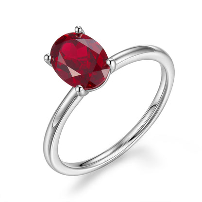 橢圓形單顆寶石戒指 - D-Only