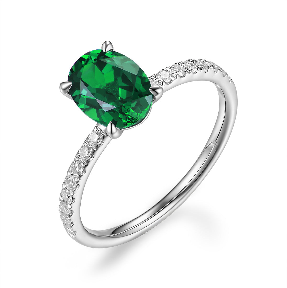 橢圓形鑲寶石戒指 - D-Only