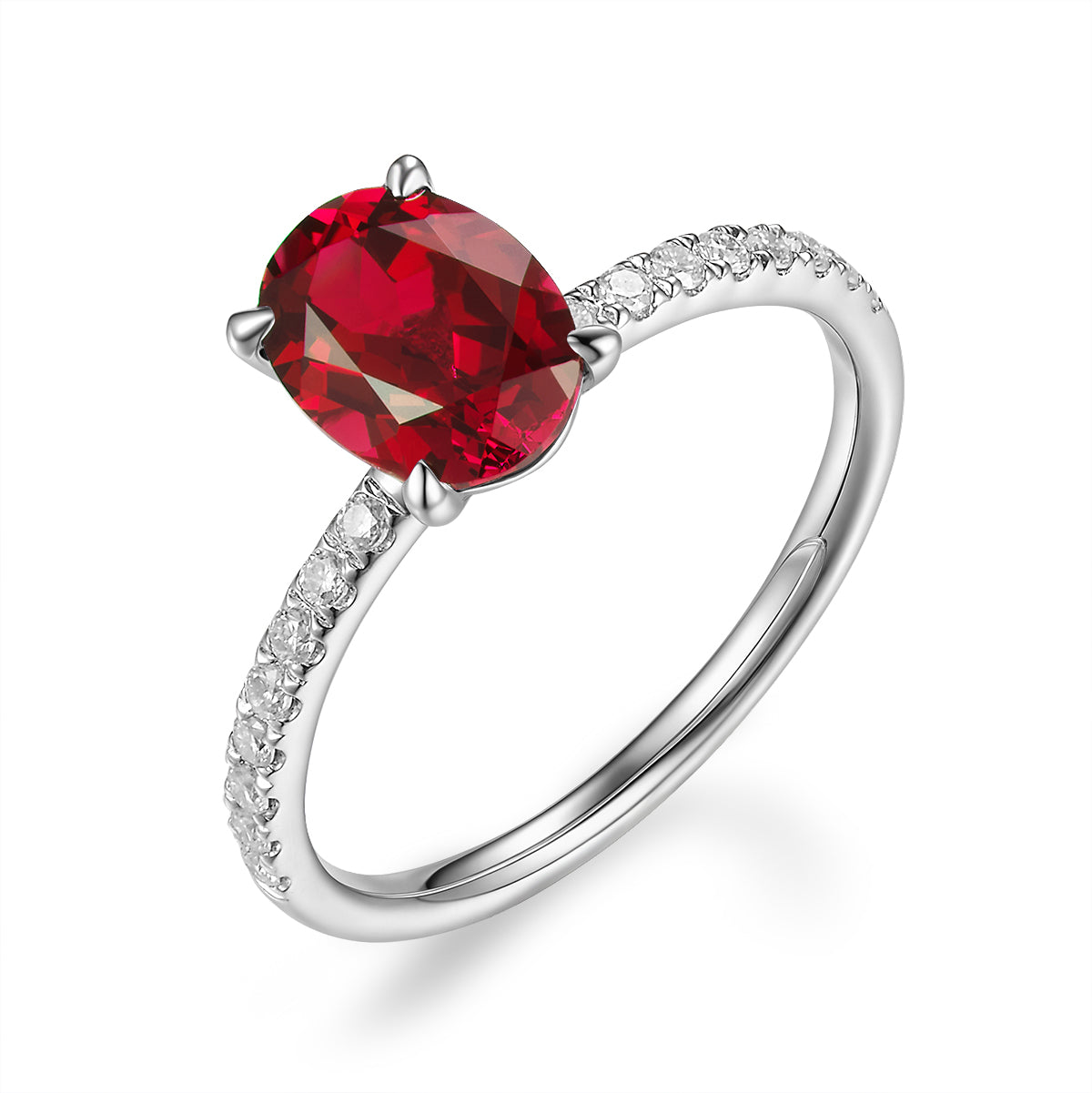 橢圓形鑲寶石戒指 - D-Only