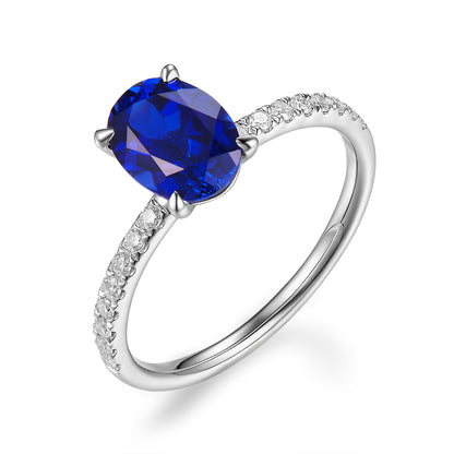 橢圓形鑲寶石戒指 - D-Only
