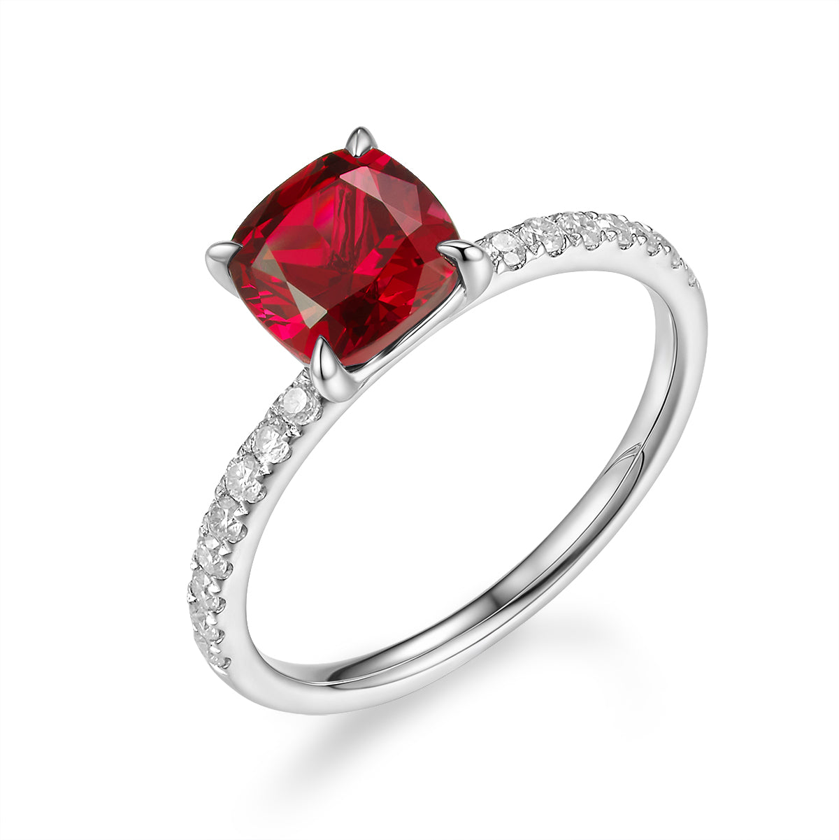 枕形鑲鑽寶石戒指 - D-Only