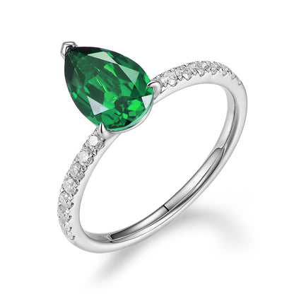 水滴形鑲寶石戒指 - D-Only