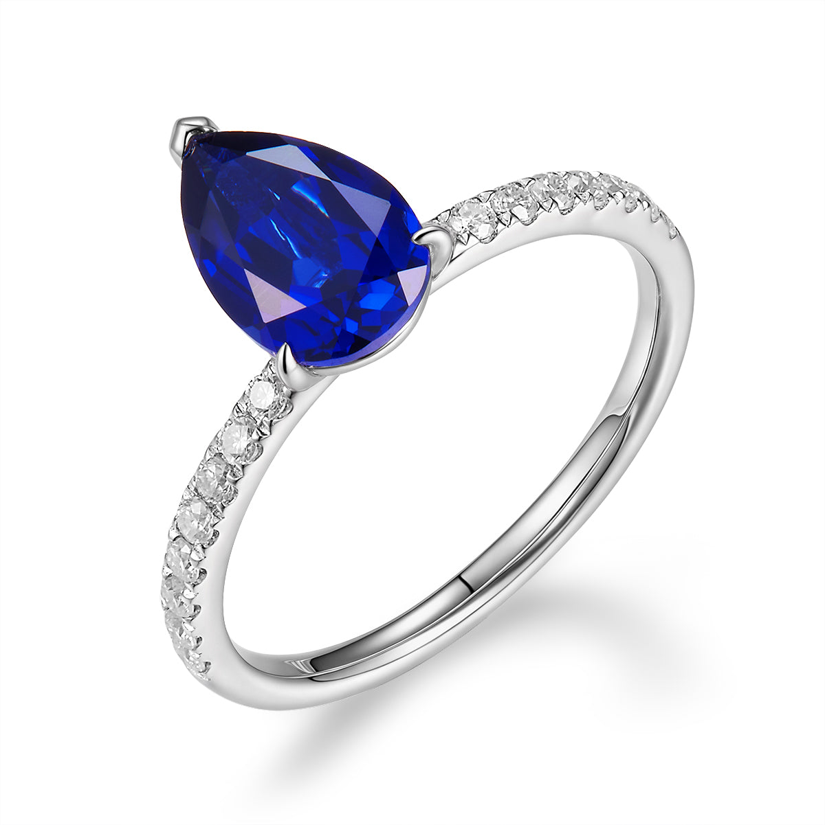 水滴形鑲寶石戒指 - D-Only