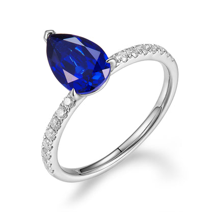 水滴形鑲寶石戒指 - D-Only