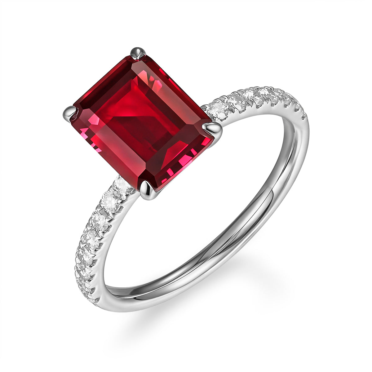 祖母綠形鑲寶石戒指 - D-Only