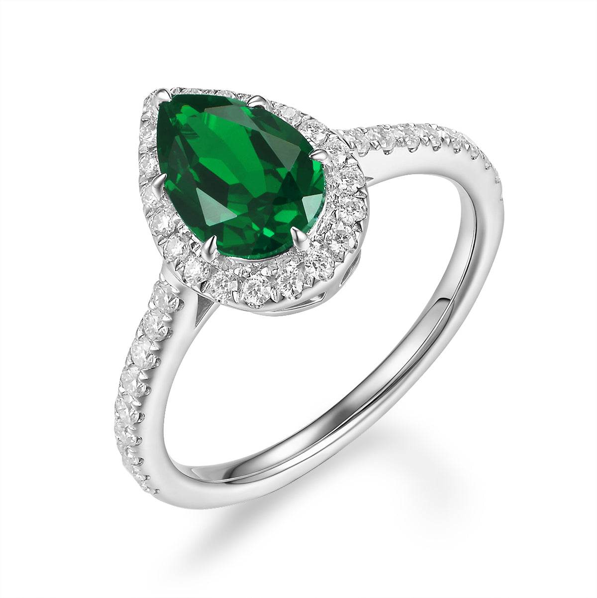 水滴形光環鑲寶石戒指 - D-Only