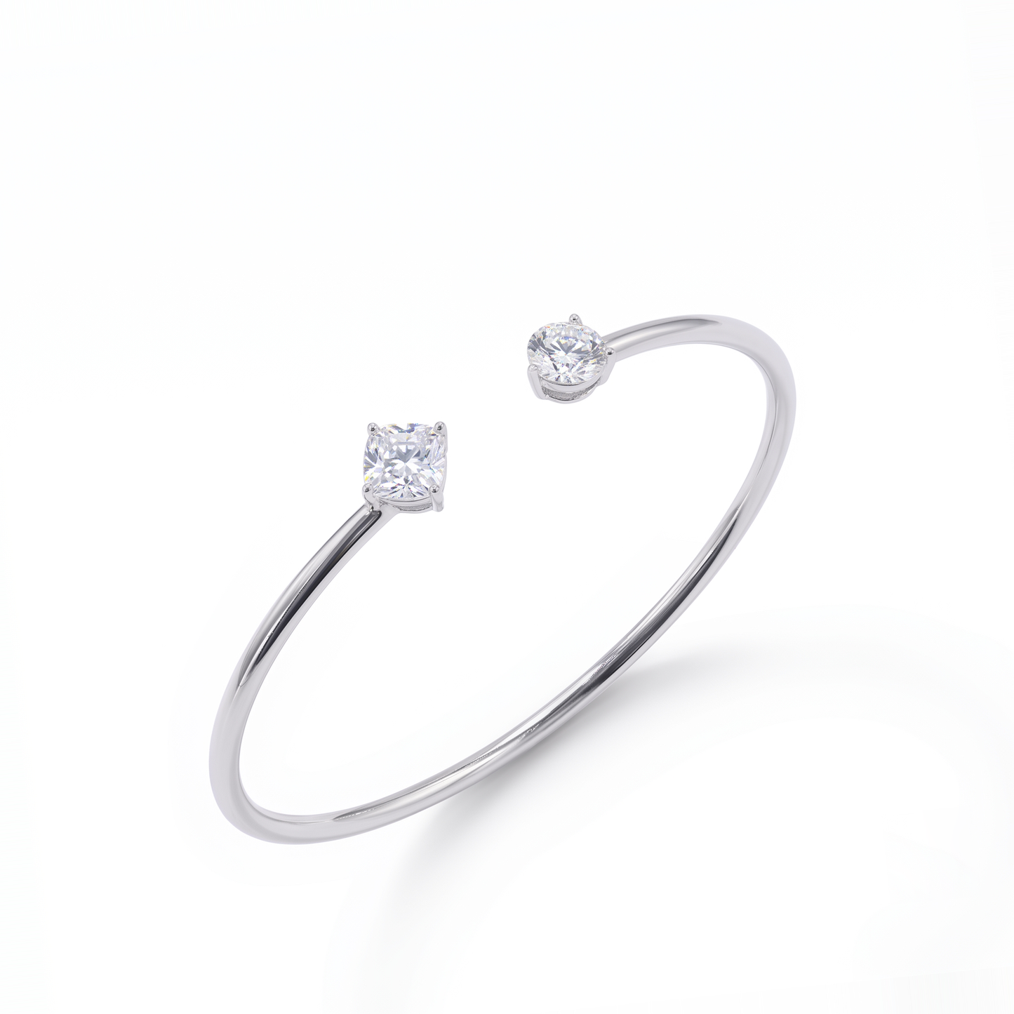 Cushion-shaped Toi Et Moi Bangle