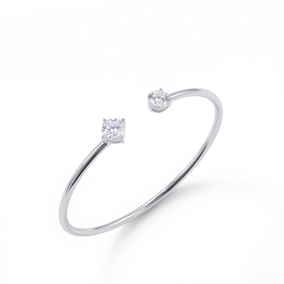 Cushion-shaped Toi Et Moi Bangle