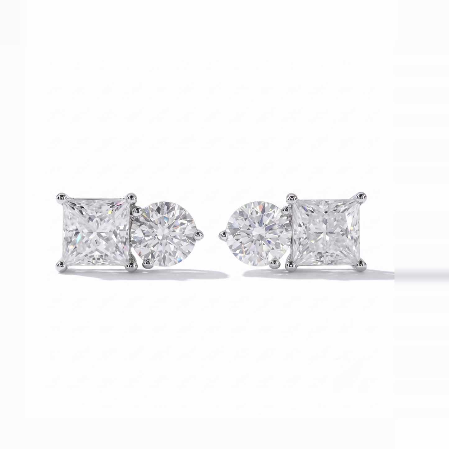 Princess-Cut Toi Et Moi Earrings