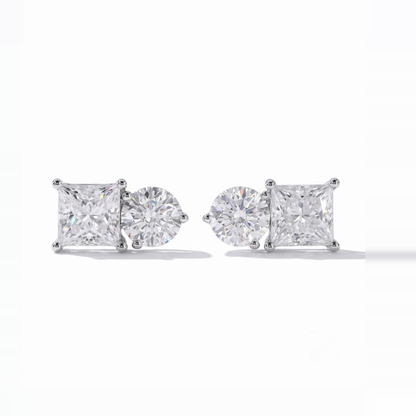 Princess-Cut Toi Et Moi Earrings