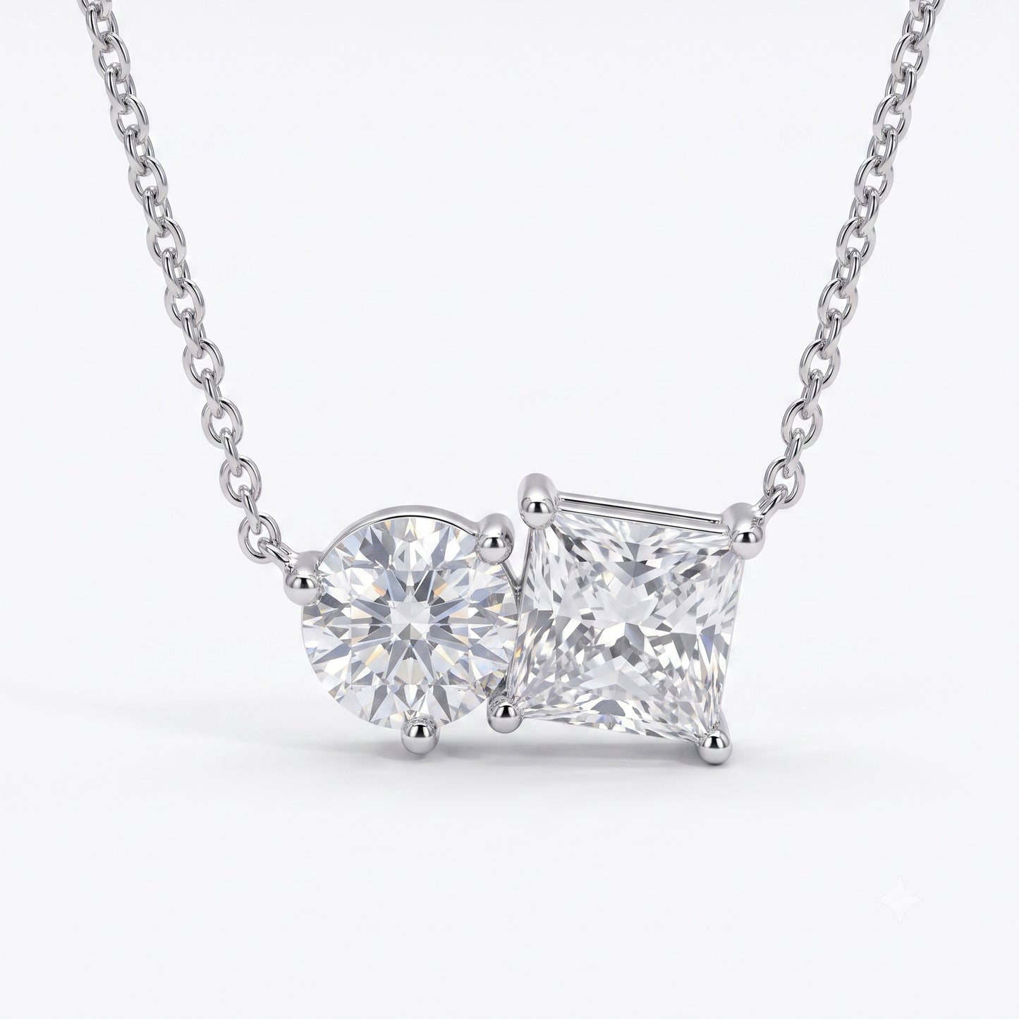 Princess-Cut Toi Et Moi Necklace