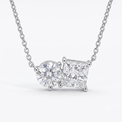 Princess-Cut Toi Et Moi Necklace