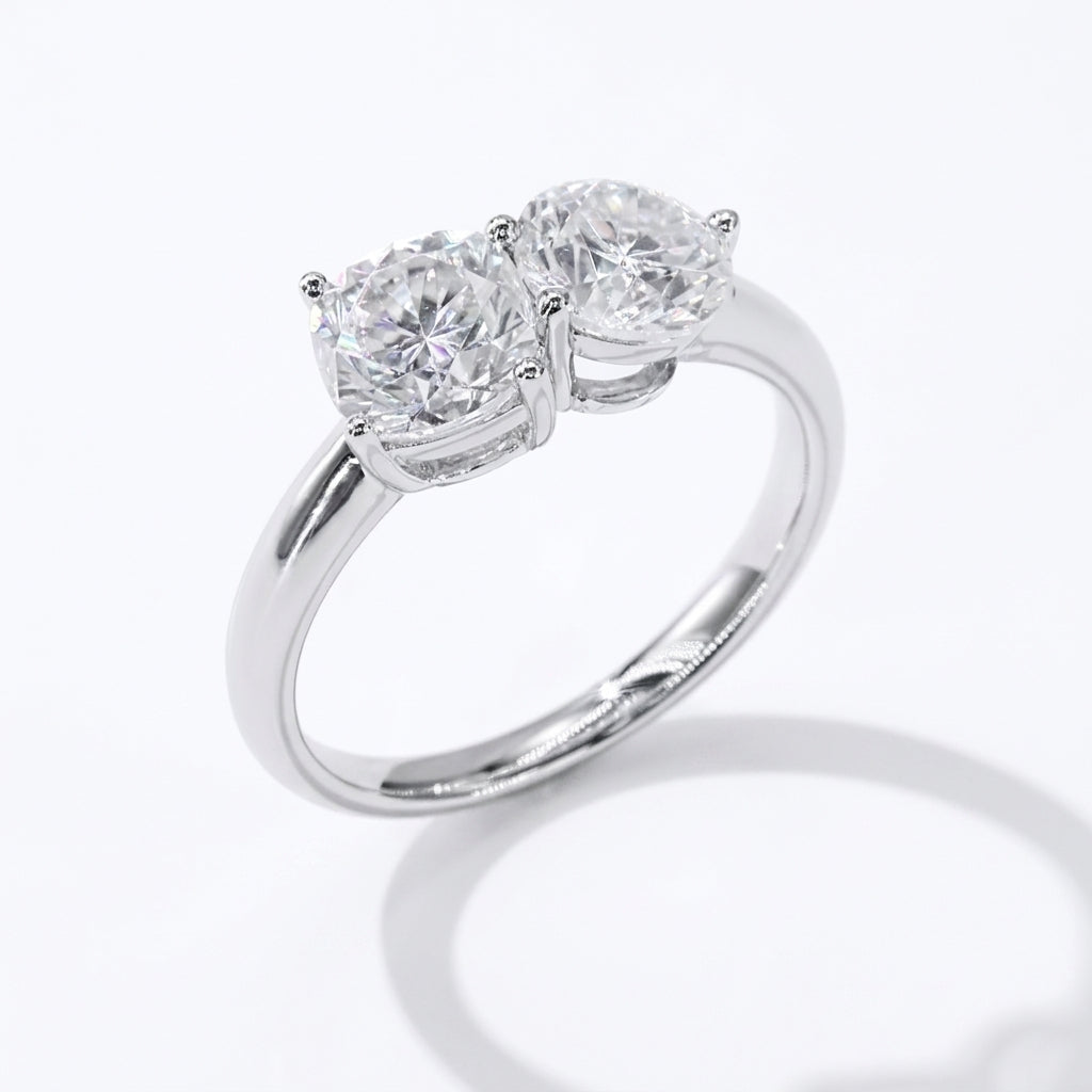 Cushion-shaped Toi Et Moi ring
