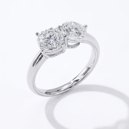 Cushion-shaped Toi Et Moi ring