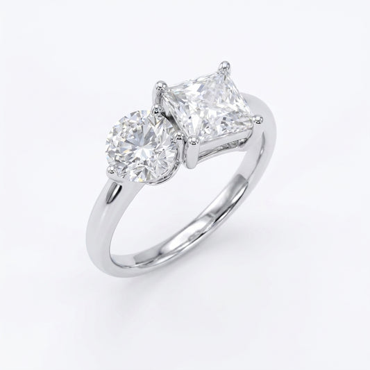Princess-Cut Toi Et Moi Ring