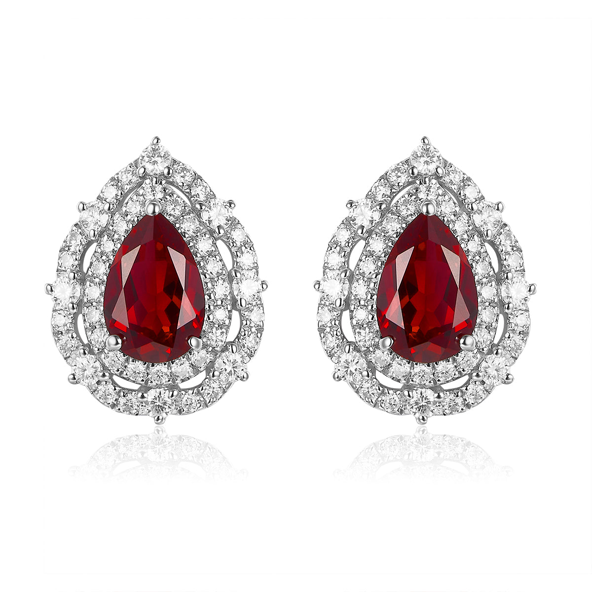 水滴兩環寶石耳環 - D-Only