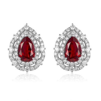 水滴兩環寶石耳環 - D-Only