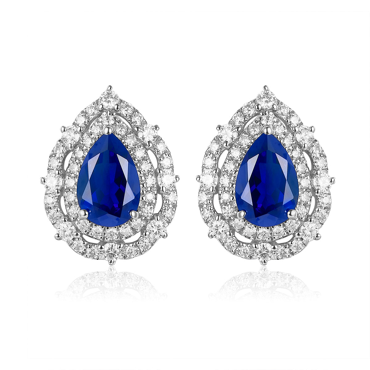 水滴兩環寶石耳環 - D-Only