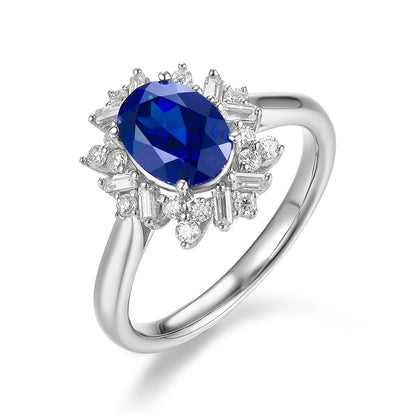 橢圓形光環寶石戒指 - D-Only