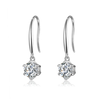 經典六爪培育鑽石耳勾 - D-Only