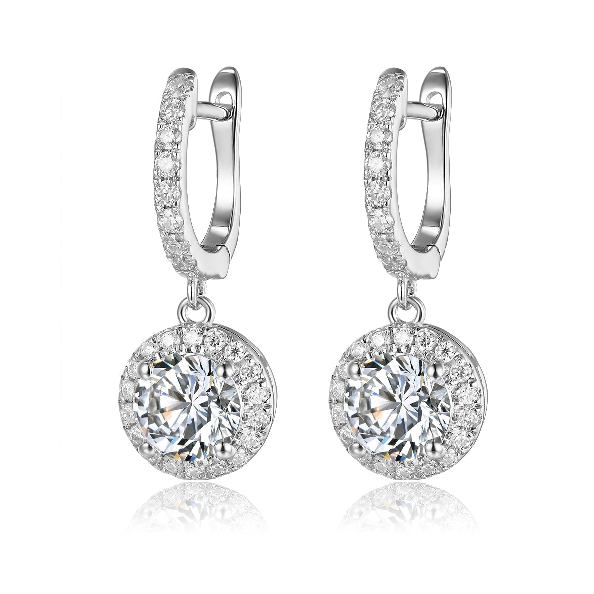 光環鑲鑽培育鑽石耳圈 - D-Only