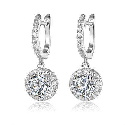 光環鑲鑽培育鑽石耳圈 - D-Only