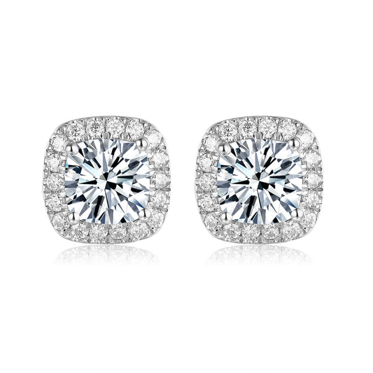 枕形光環培育鑽石耳環 - D-Only