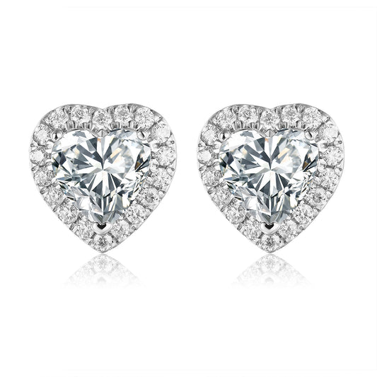 心形光環培育鑽石耳環 - D-Only