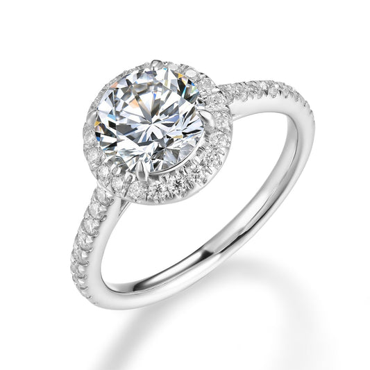 經典光環鑲嵌培育鑽石戒指 - D-Only