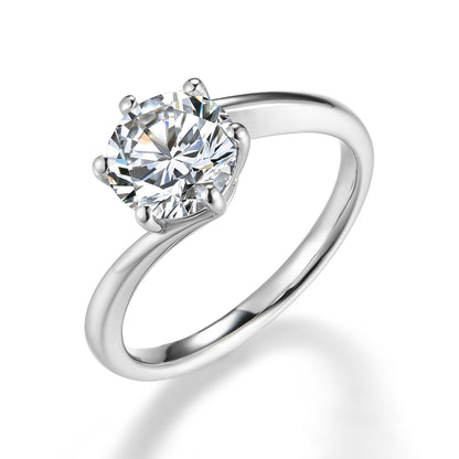 弧形單石培育鑽石戒指 - D-Only