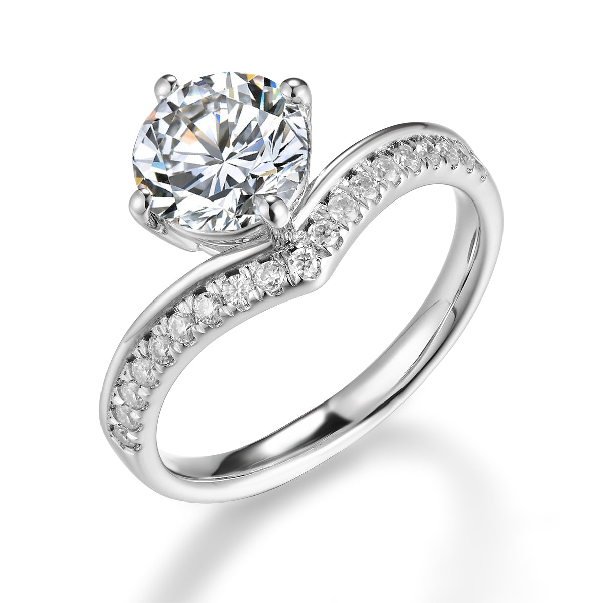 許願骨鑲嵌單石培育鑽石戒指 - D-Only