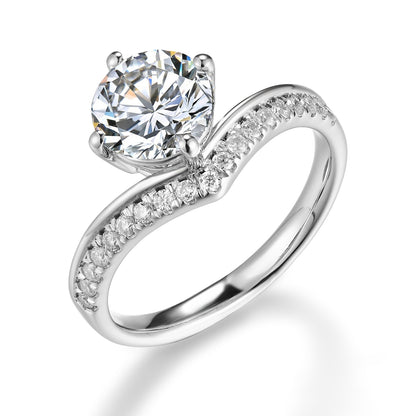 許願骨鑲嵌單石培育鑽石戒指 - D-Only