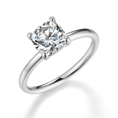 枕形單顆鑽培育鑽石戒指 - D-Only