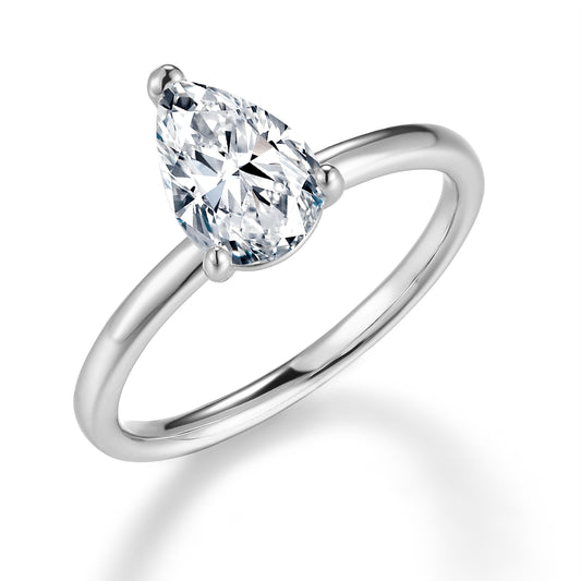 水滴形單顆鑽培育鑽石戒指 - D-Only