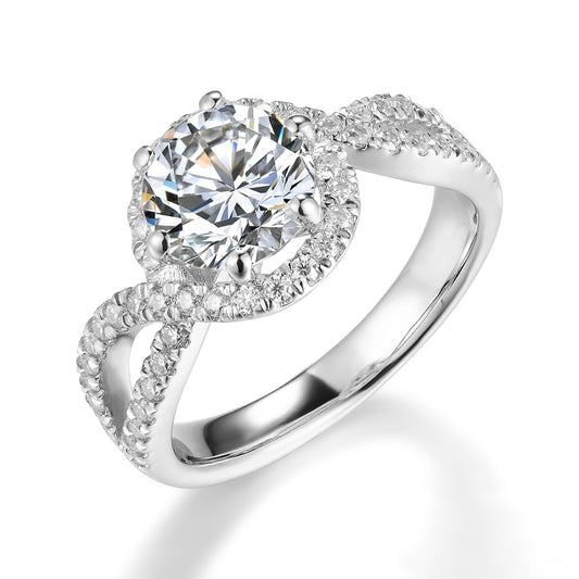 扭帶鑲嵌培育鑽石戒指 - D-Only