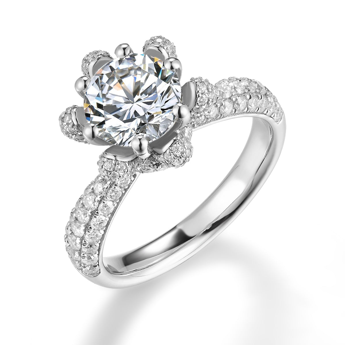 花束隱藏光環培育鑽石戒指 - D-Only