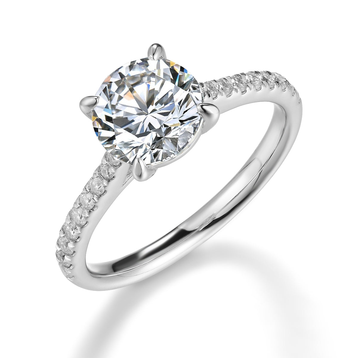 教堂式鑲嵌培育鑽石戒指 - D-Only