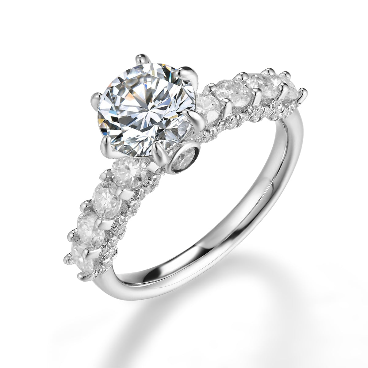 奢華爪鑲嵌鑽培育鑽石戒指 - D-Only
