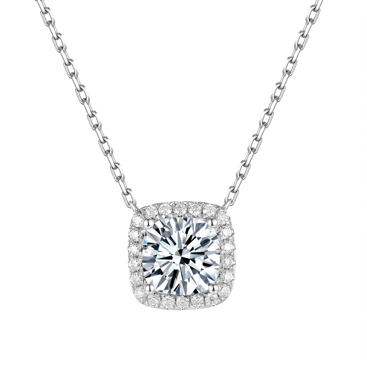 枕形光環培育鑽石頸鏈 - D-Only