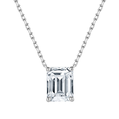 經典祖母綠形培育鑽石頸鍊 - D-Only